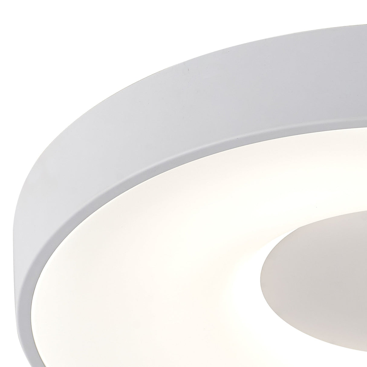 Coin Medium Round CCT LED Flush Ceiling Light With Remote Control - White