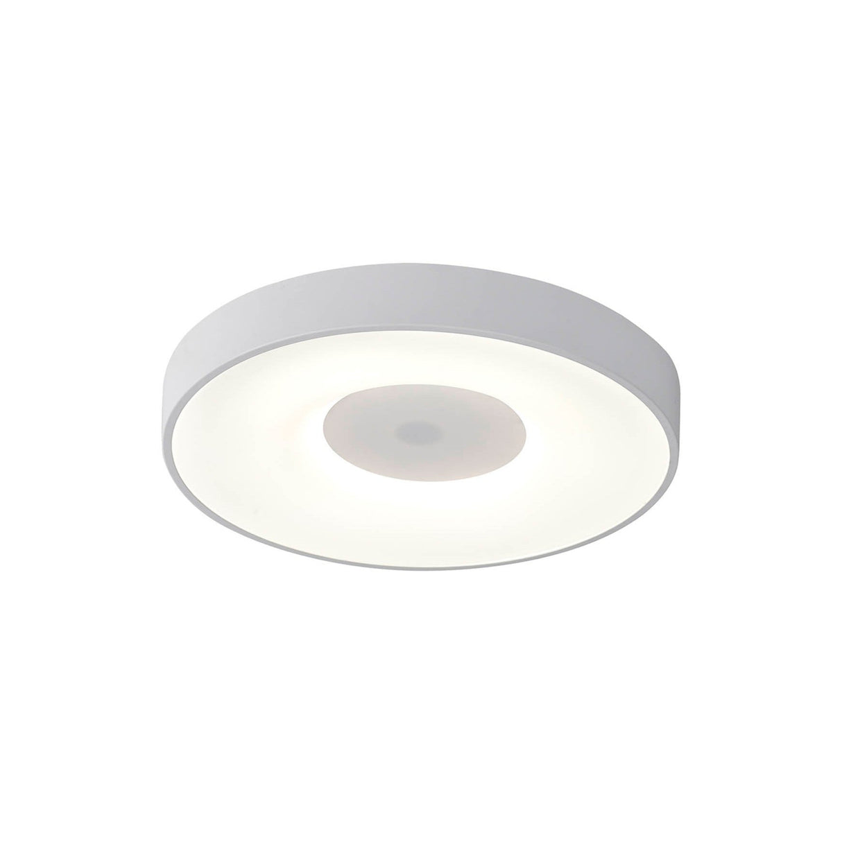 Coin Medium Round CCT LED Flush Ceiling Light With Remote Control - White