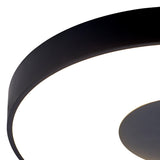 Coin Medium Round CCT LED Flush Ceiling Light With Remote Control - Black