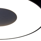 Coin Medium Round CCT LED Flush Ceiling Light With Remote Control - Black