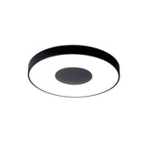 Coin Medium Round CCT LED Flush Ceiling Light With Remote Control - Black