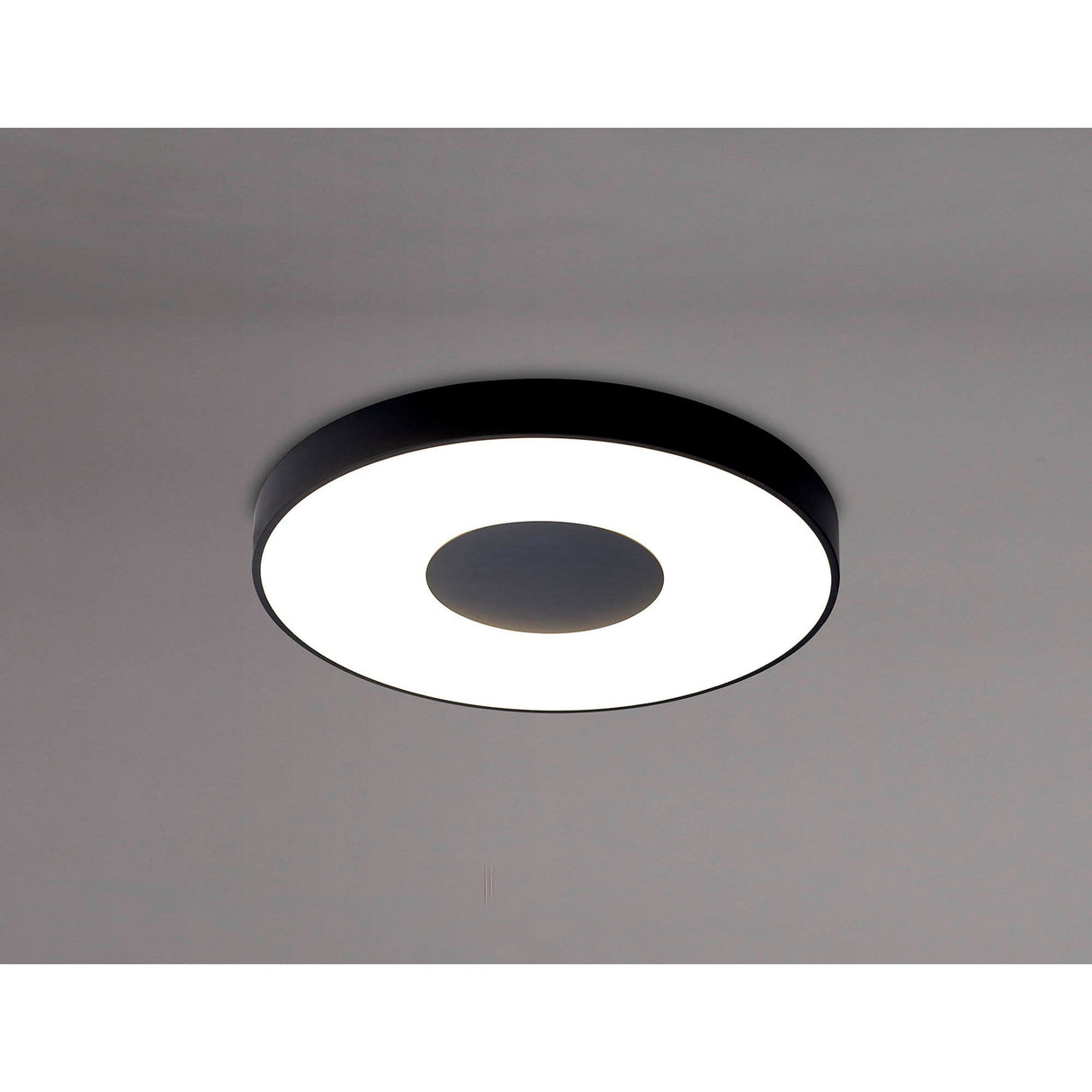 Coin Medium Round CCT LED Flush Ceiling Light With Remote Control - Black