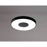 Coin Medium Round CCT LED Flush Ceiling Light With Remote Control - Black