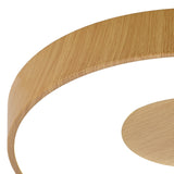 Coin Medium Round CCT LED Flush Ceiling Light With Remote Control - Brown