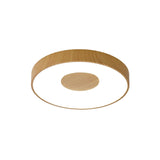 Coin Medium Round CCT LED Flush Ceiling Light With Remote Control - Brown