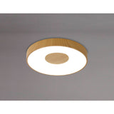 Coin Medium Round CCT LED Flush Ceiling Light With Remote Control - Brown
