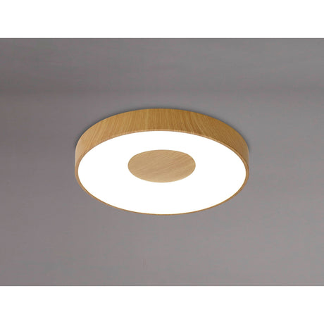 Coin Medium Round CCT LED Flush Ceiling Light With Remote Control - Brown