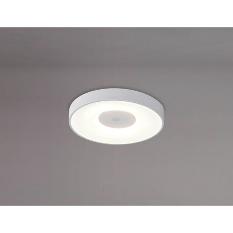 Coin Small Round CCT LED Flush Ceiling Light With Remote Control - White