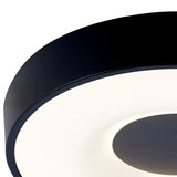 Coin Small Round CCT LED Flush Ceiling Light With Remote Control - Black