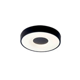 Coin Small Round CCT LED Flush Ceiling Light With Remote Control - Black