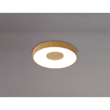 Coin Small Round CCT LED Flush Ceiling Light With Remote Control - Brown