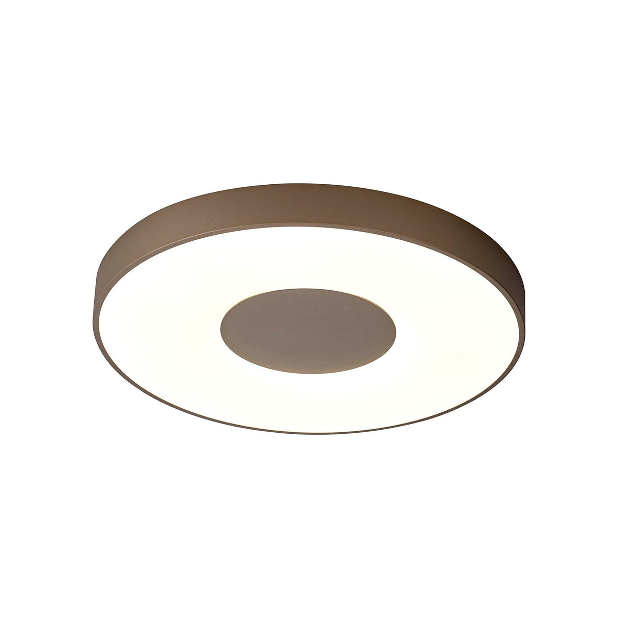 Coin Large Round CCT LED Flush Ceiling Light With Remote Control - Sand Brown