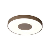 Coin Large Round CCT LED Flush Ceiling Light With Remote Control - Sand Brown