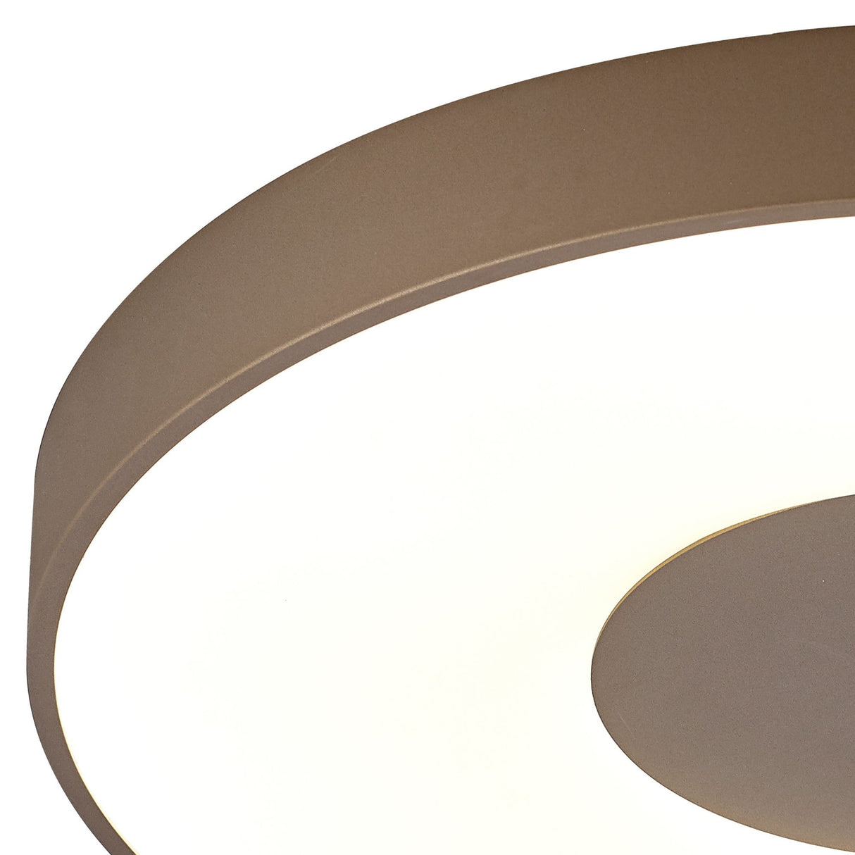 Coin Medium Round CCT LED Flush Ceiling Light With Remote Control - Sand Brown