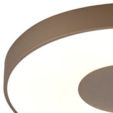 Coin Medium Round CCT LED Flush Ceiling Light With Remote Control - Sand Brown
