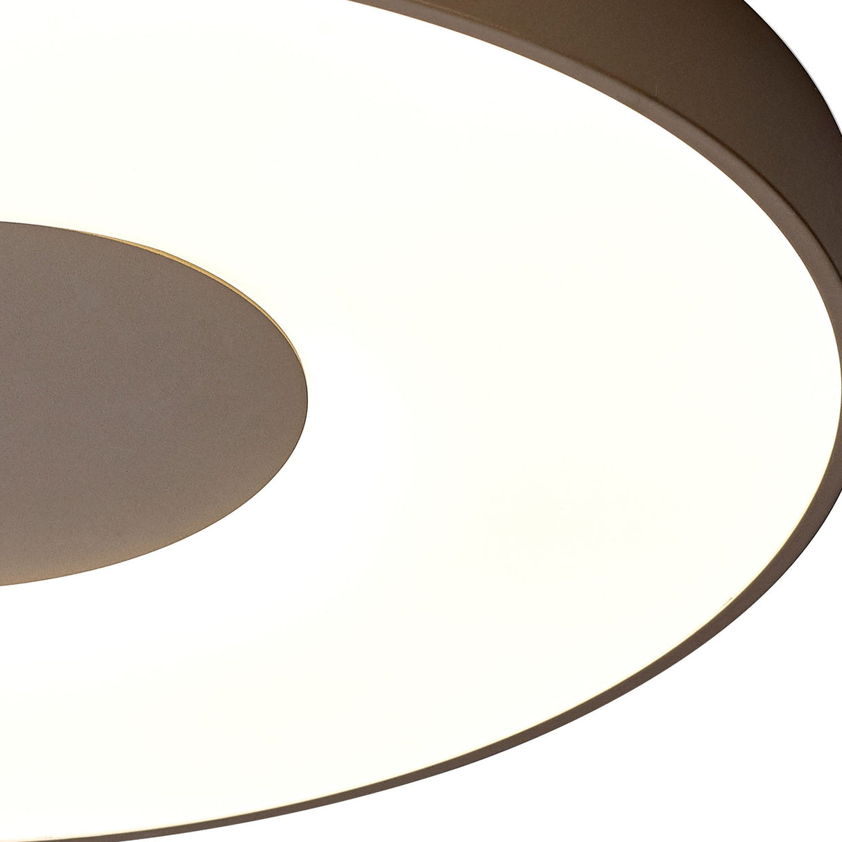 Coin Medium Round CCT LED Flush Ceiling Light With Remote Control - Sand Brown