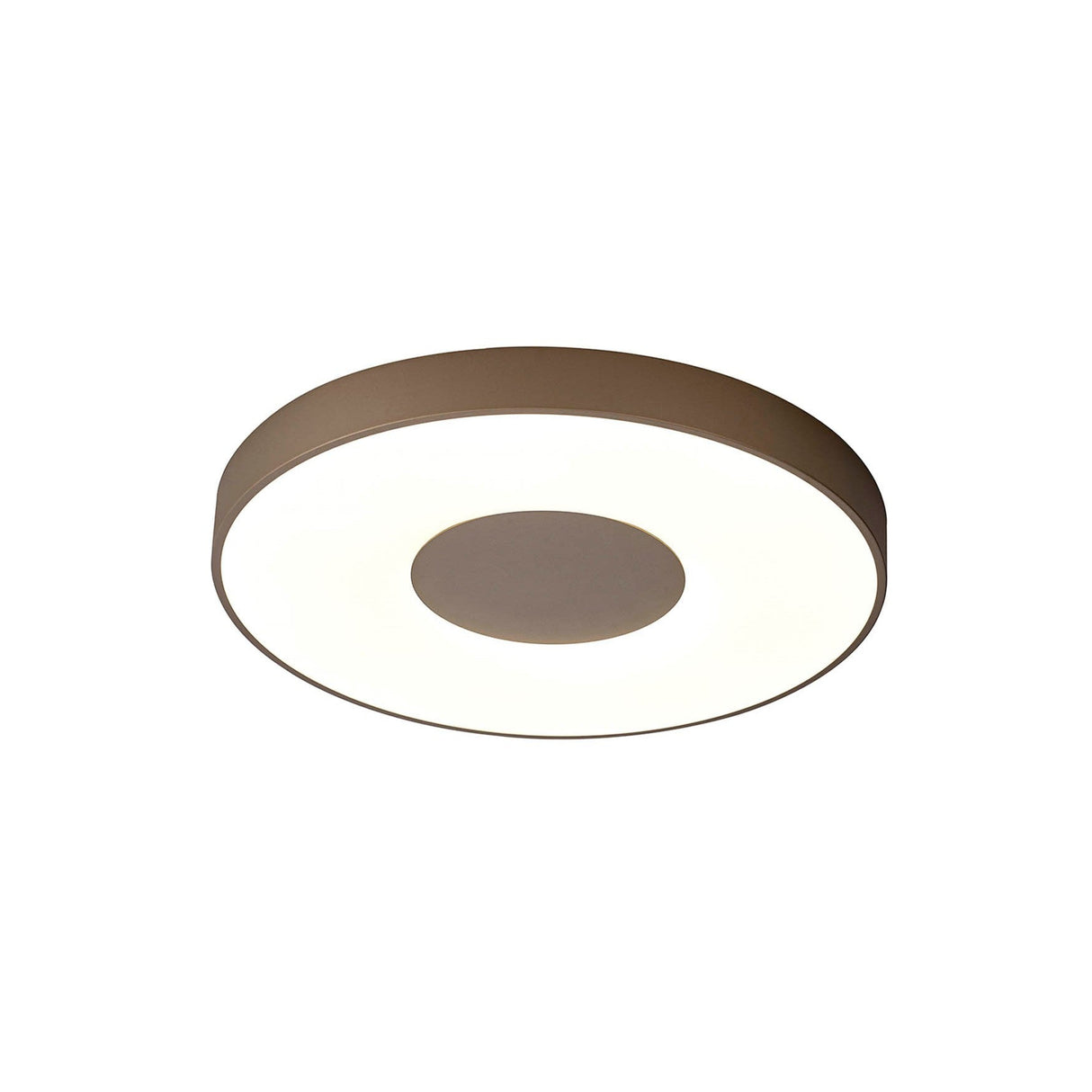 Coin Medium Round CCT LED Flush Ceiling Light With Remote Control - Sand Brown