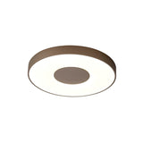 Coin Medium Round CCT LED Flush Ceiling Light With Remote Control - Sand Brown