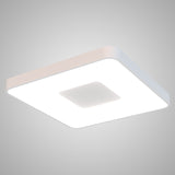Coin Large Square CCT LED Flush Ceiling Light With Remote Control - White