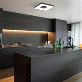Coin Large Square CCT LED Flush Ceiling Light With Remote Control - Black