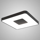 Coin Large Square CCT LED Flush Ceiling Light With Remote Control - Black