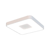 Coin Medium Square CCT LED Flush Ceiling Light With Remote Control - White