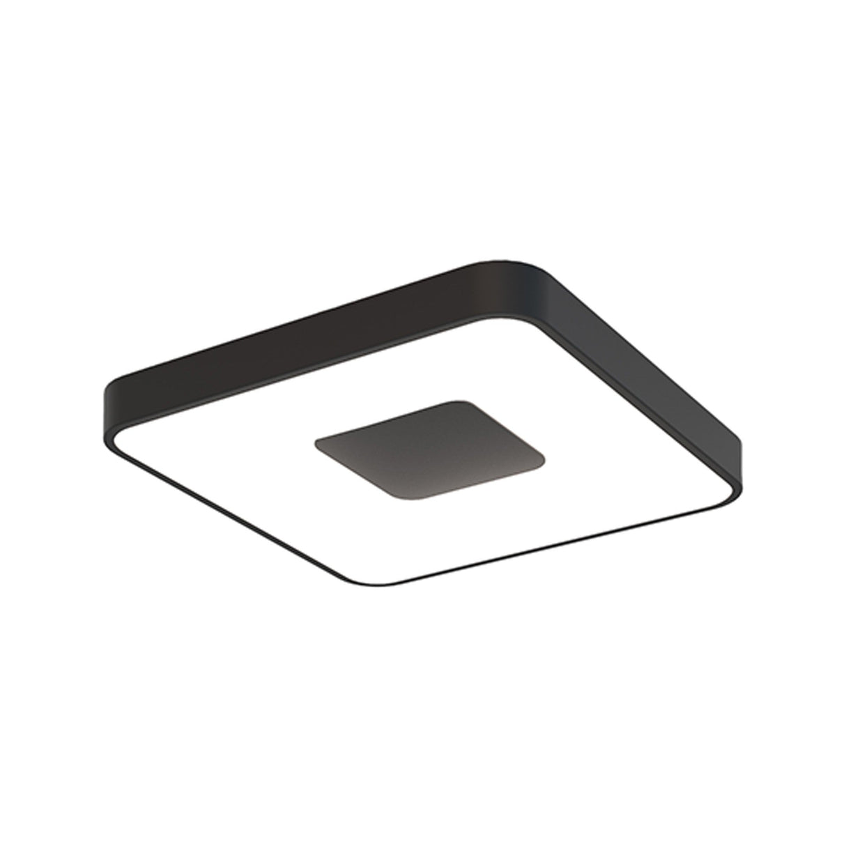 Coin Medium Square CCT LED Flush Ceiling Light With Remote Control - Black
