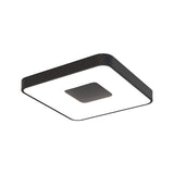 Coin Medium Square CCT LED Flush Ceiling Light With Remote Control - Black