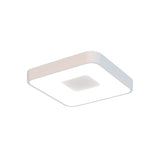 Coin Small Square CCT LED Flush Ceiling Light With Remote Control - White