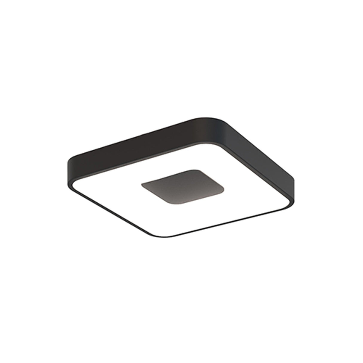 Coin Small Square CCT LED Flush Ceiling Light With Remote Control - Black