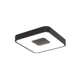 Coin Small Square CCT LED Flush Ceiling Light With Remote Control - Black