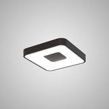 Coin Small Square CCT LED Flush Ceiling Light With Remote Control - Black