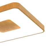Coin Small Square CCT LED Flush Ceiling Light With Remote Control - Brown