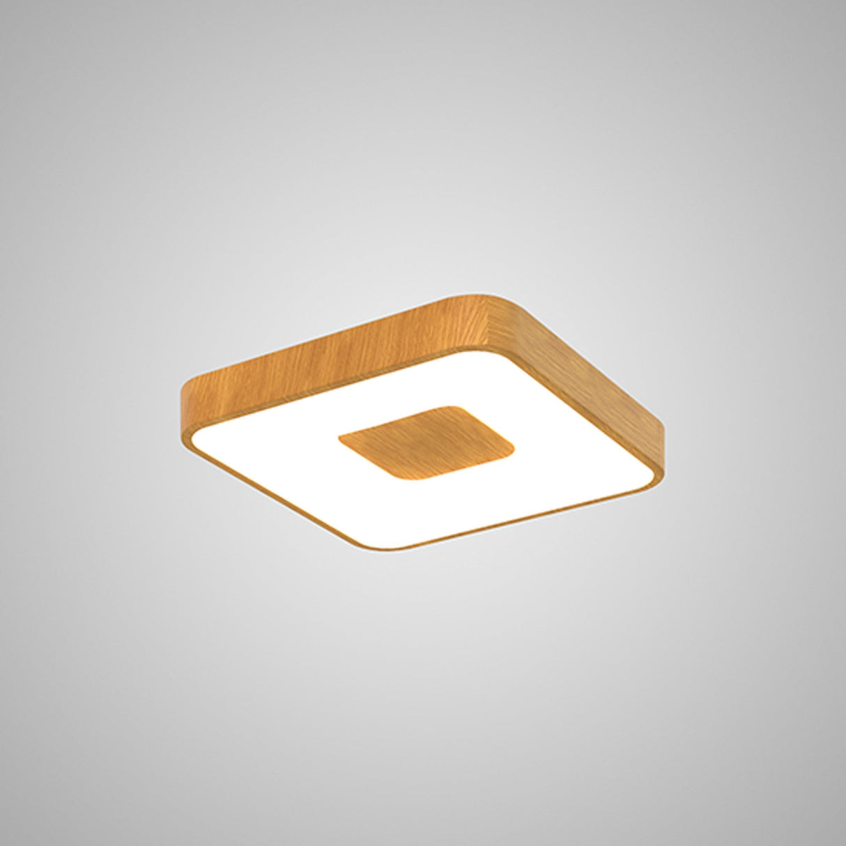 Coin Small Square CCT LED Flush Ceiling Light With Remote Control - Brown