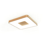 Coin Large Square CCT LED Flush Ceiling Light With Remote Control - Gold