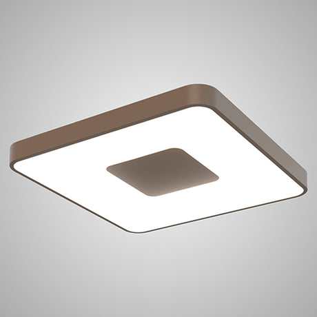 Coin Large Square CCT LED Flush Ceiling Light With Remote Control - Gold