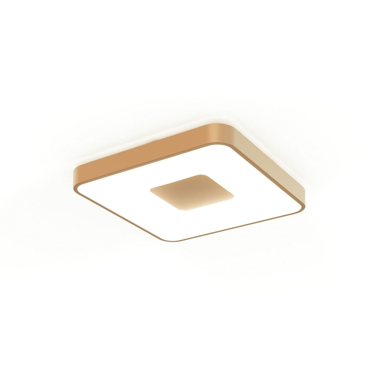 Coin Medium Square CCT LED Flush Ceiling Light With Remote Control - Gold