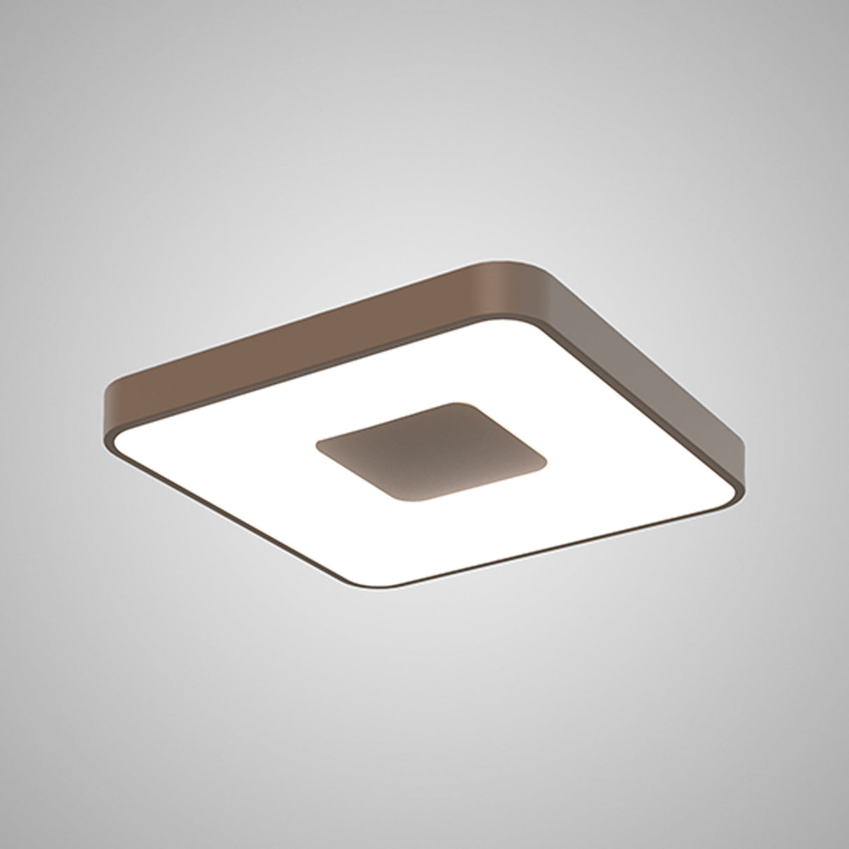 Coin Medium Square CCT LED Flush Ceiling Light With Remote Control - Gold