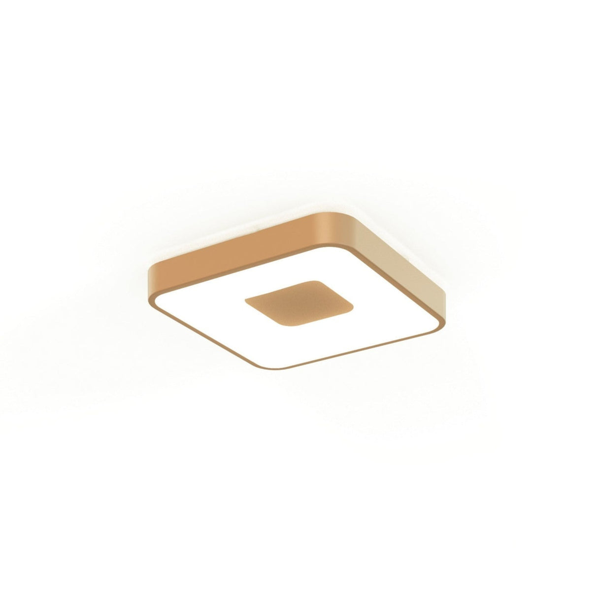Coin Small Square CCT LED Flush Ceiling Light With Remote Control - Gold