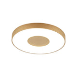 Coin Large Round CCT LED Flush Ceiling Light With Remote Control - Gold