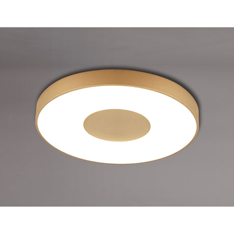 Coin Large Round CCT LED Flush Ceiling Light With Remote Control - Gold