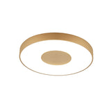 Coin Medium Round CCT LED Flush Ceiling Light With Remote Control - Gold