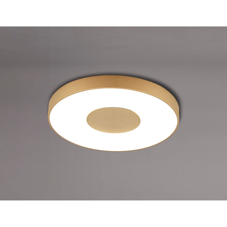 Coin Medium Round CCT LED Flush Ceiling Light With Remote Control - Gold