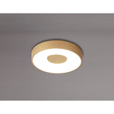 Coin Small Round CCT LED Flush Ceiling Light With Remote Control - Gold