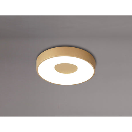 Coin Small Round CCT LED Flush Ceiling Light With Remote Control - Gold