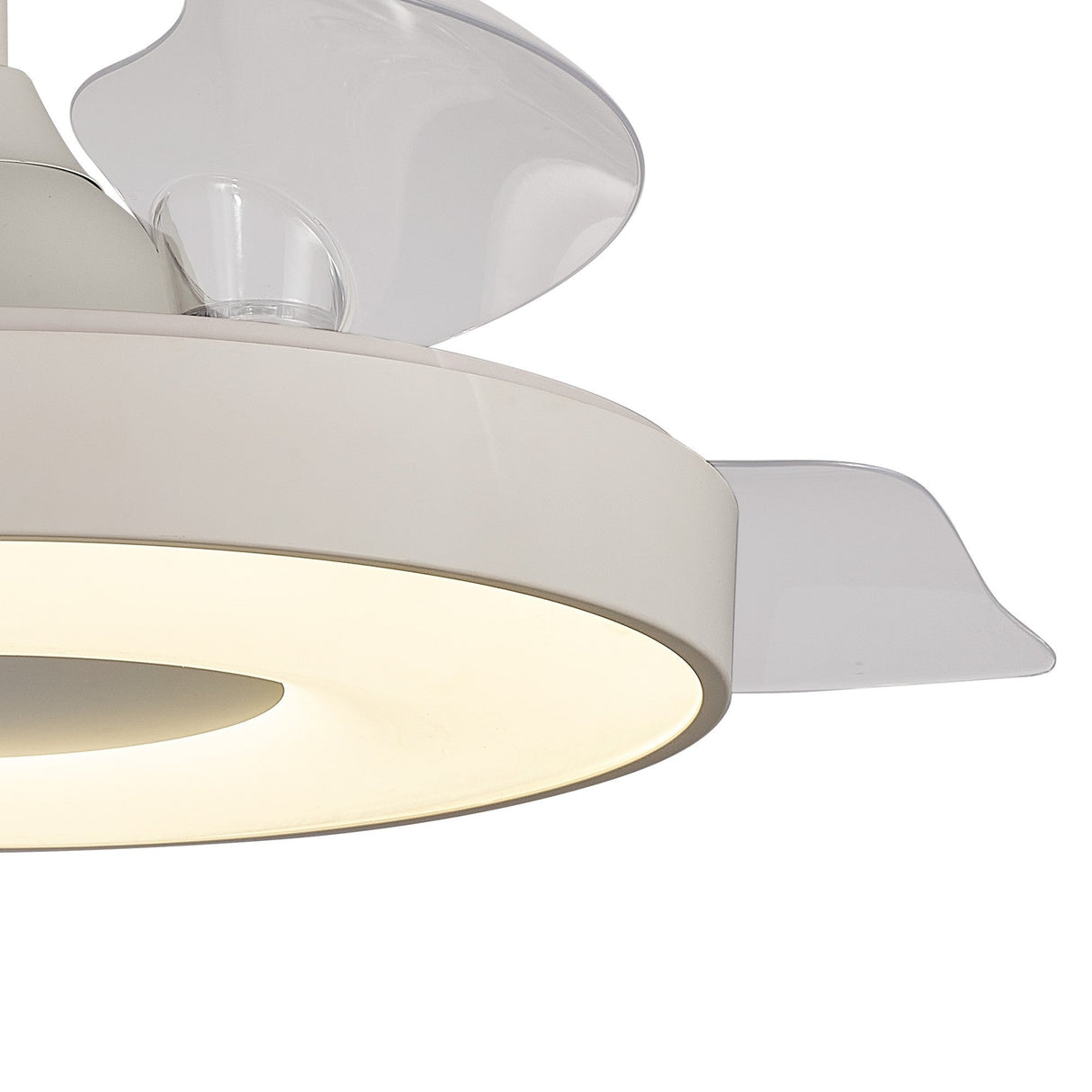 Coin Air CCT Dimmable LED Ceiling Retractable Fan Light With Remote & APP Control - White