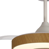 Coin Air CCT Dimmable LED Ceiling Retractable Fan Light With Remote & APP Control - Brown