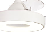 Coin Air CCT Dimmable LED Ceiling Retractable Fan Light With Remote & APP Control - White