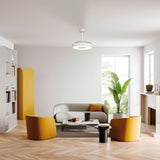 Coin Air CCT Dimmable LED Ceiling Retractable Fan Light With Remote & APP Control - White