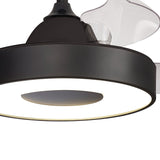 Coin Air CCT Dimmable LED Ceiling Retractable Fan Light With Remote & APP Control - Black